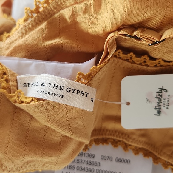 New spell designs Lana organic cotton bralette M sunflower yellow saffron bra - Picture 14 of 16